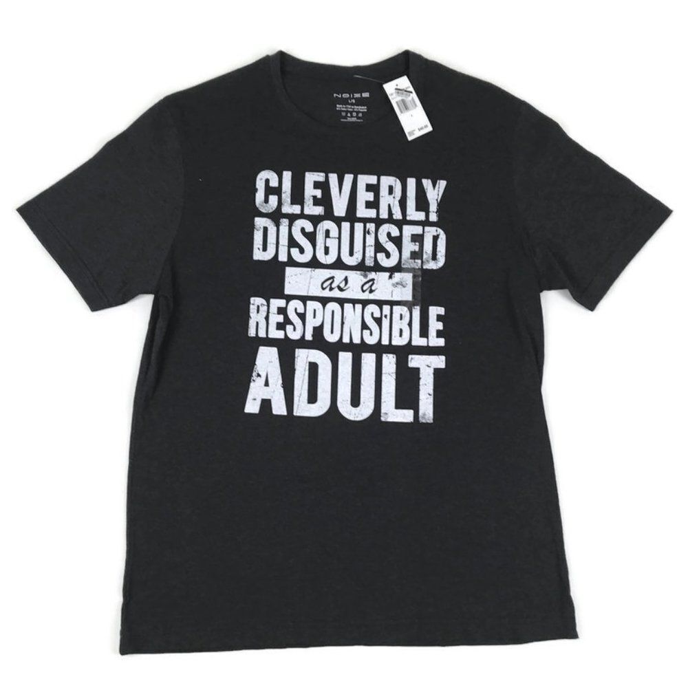 NOIZE T-shirt Adult Large Responsible Adult Graphic Tee Casual Cotton Blend NWT